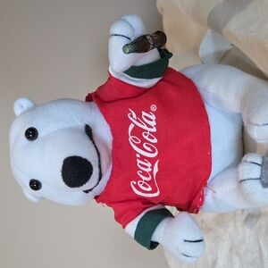 Coca-Cola Plush Bear with Red Shirt and Bottle